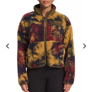 The North Face Womens Extreme Pile Full Zip Fleece - Size M - Antelope Tan Print